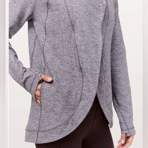 Lululemon Rulu Rally Wrap Jacket 6 Heathered Graphite Purple mock neck crossover